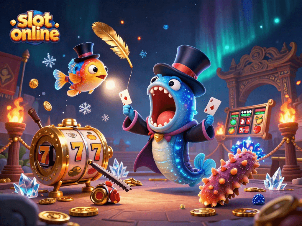 Berputar slot online dengan gulper eel pesulap dan ikan pemancing yang mencolok.
