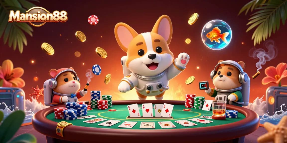 Mansion88 invites players to dive into a thrilling space casino experience with vibrant characters and interactive elements.