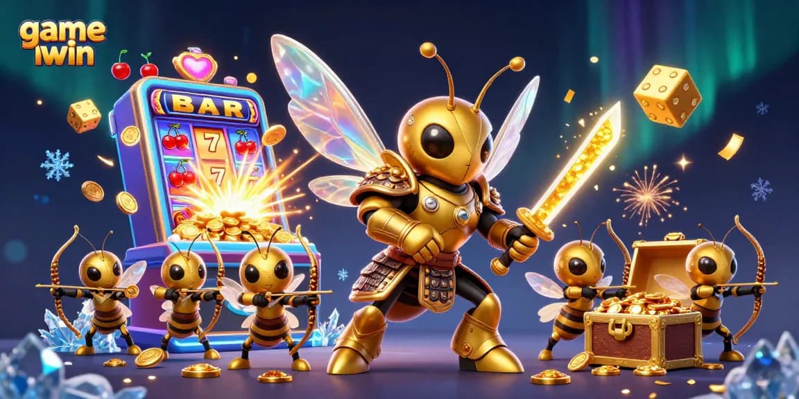 Experience the thrilling game iwin with a vibrant casino-themed 3D scene featuring exciting characters and elements.