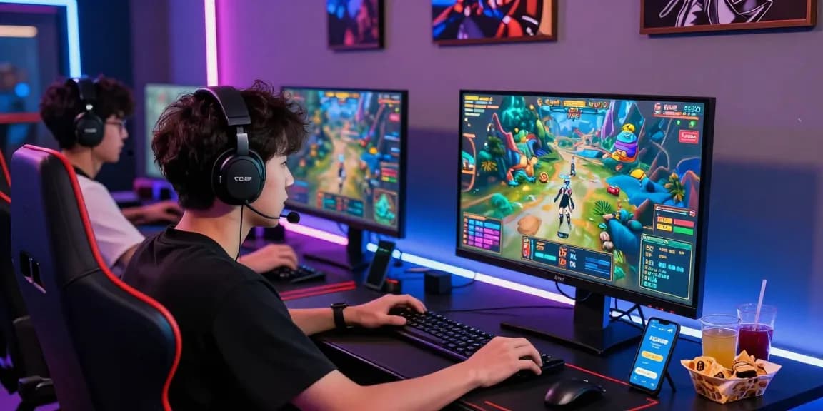 Player immersed in gaming at GO99 with vibrant graphics and engaging atmosphere.