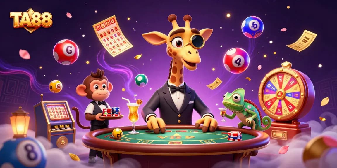 Experience the thrilling TA88 gaming scene with a colorful display of casino excitement.