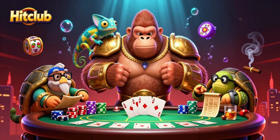 Engage in thrilling gameplay at Hitclub, featuring a powerful gorilla and vibrant casino elements.