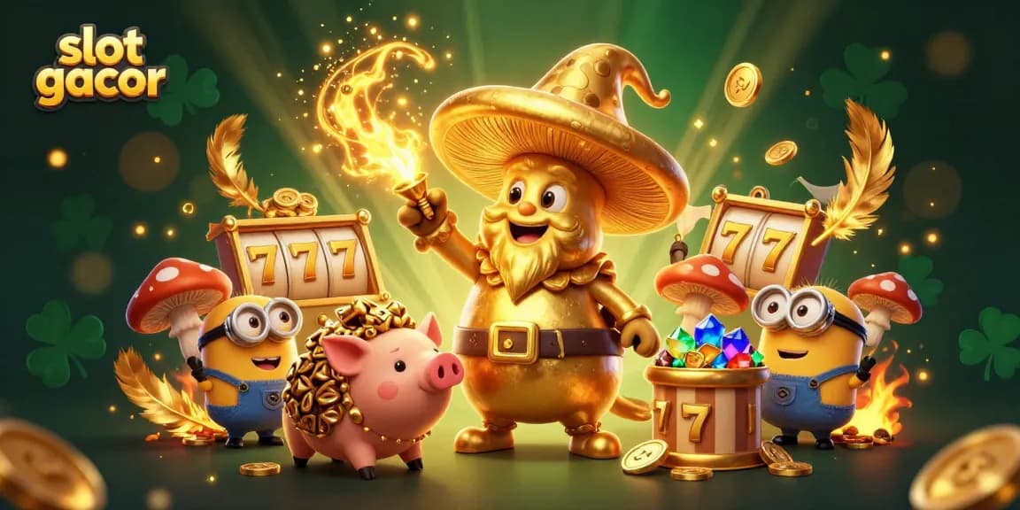 Engage with slot gacor through magical elements in a vibrant casino scene.