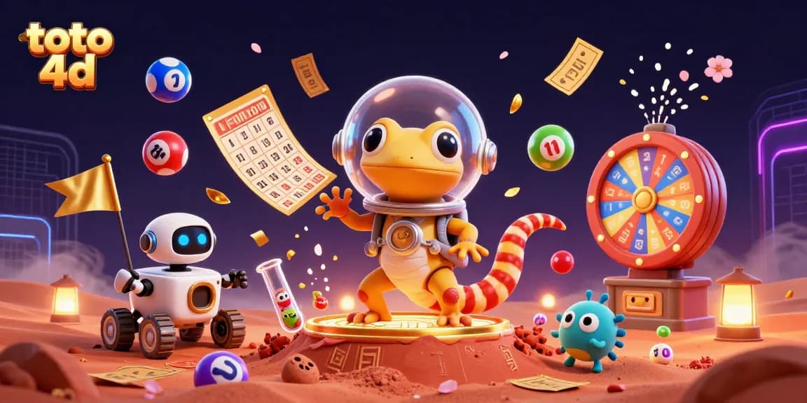 Experience excitement with toto 4d lottery balls and cheer from tiny aliens in a vibrant casino scene.
