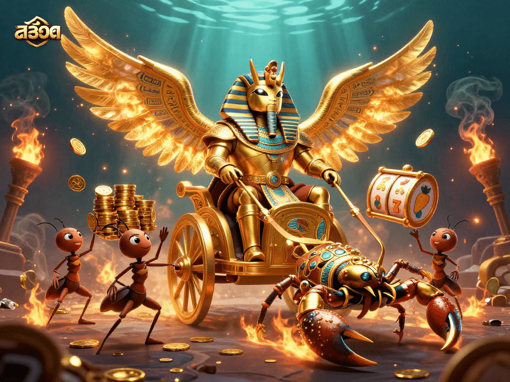 Engage with 슬롯 machines in this vibrant 3D illustration featuring characters and dynamic game elements.