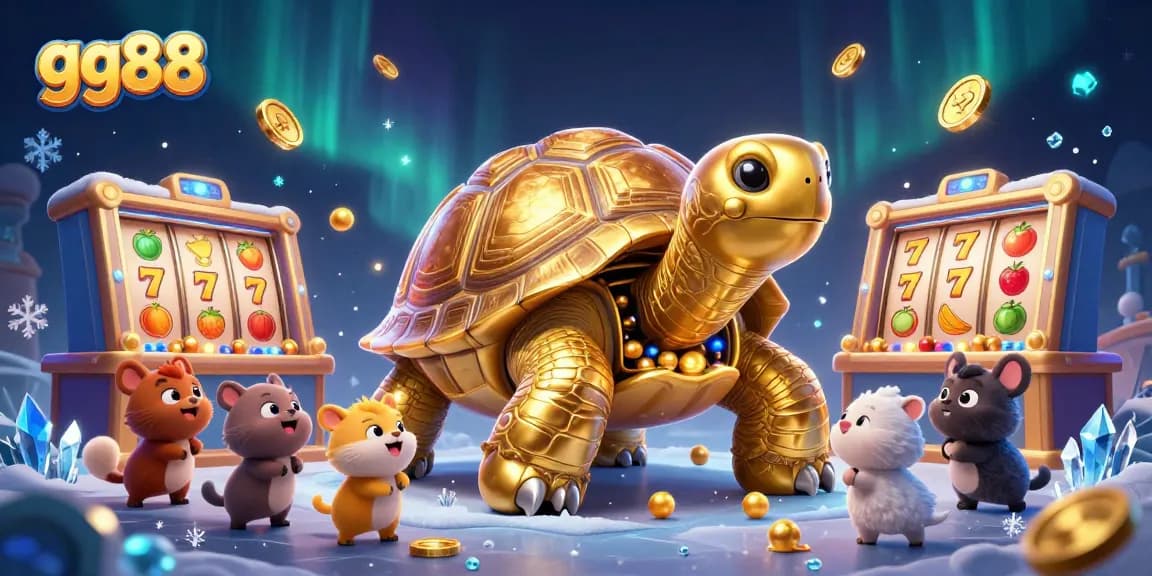 Engage with gg88's thrilling slots as tiny golden balls bounce in a pinball machine tortoise.