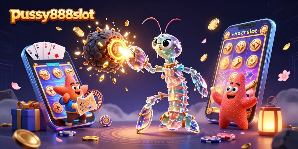 รูปภาพแสดงเกมสล็อต pussy888slot ที่เต็มไปด้วยกราฟิกที่สวยงามและฟีเจอร์พิเศษมากมาย