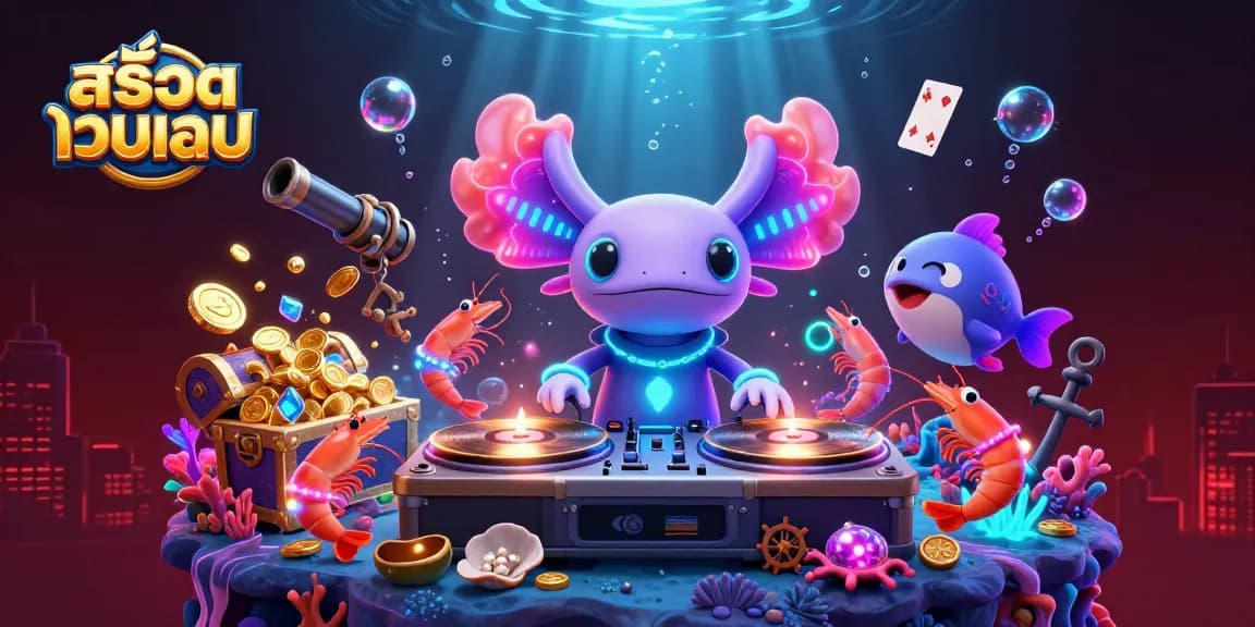 Experience the exciting world of สล็อตเว็บตรง with neon-colored characters, underwater treasures, and vibrant 3D graphics.