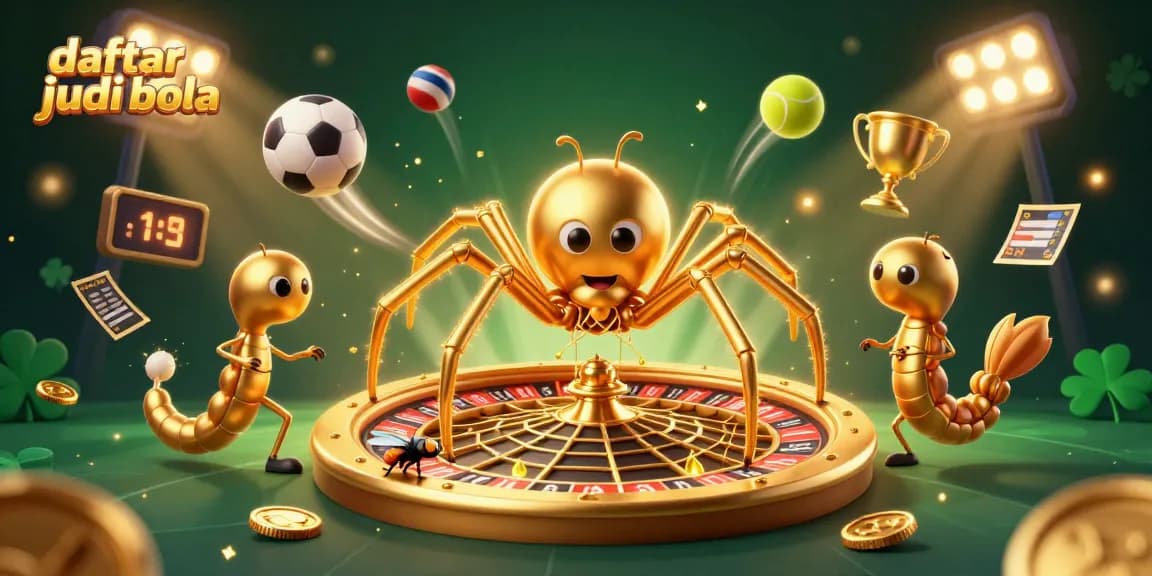 Engage in daftar judi bola excitement with a vibrant 3D casino illustration featuring dynamic sports elements.