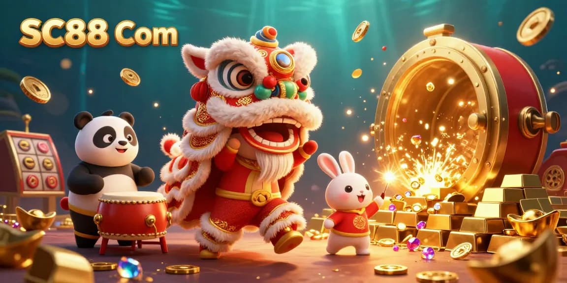 Engage with excitement at SC88 Com featuring a lively Chinese New Year lion dance and winning casino elements.