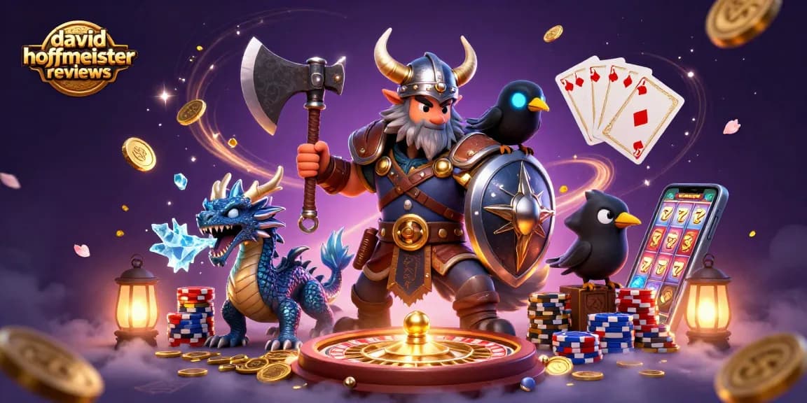 Engage in thrilling david hoffmeister reviews gameplay with a Viking warrior, dragon, and casino action.