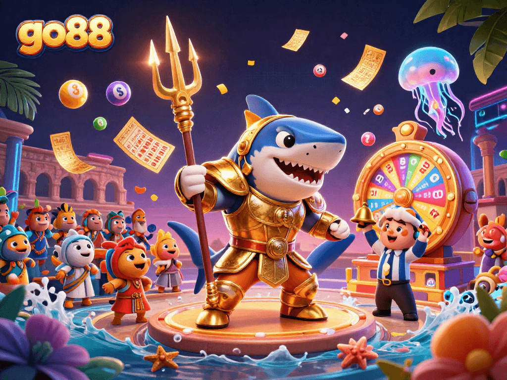 Watch go88 players engage in thrilling lottery dynamics with vivid underwater characters.