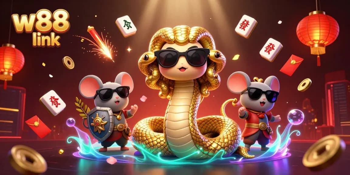 Experience the vibrant w88 link in an exciting online casino scene with engaging characters and dynamic elements.