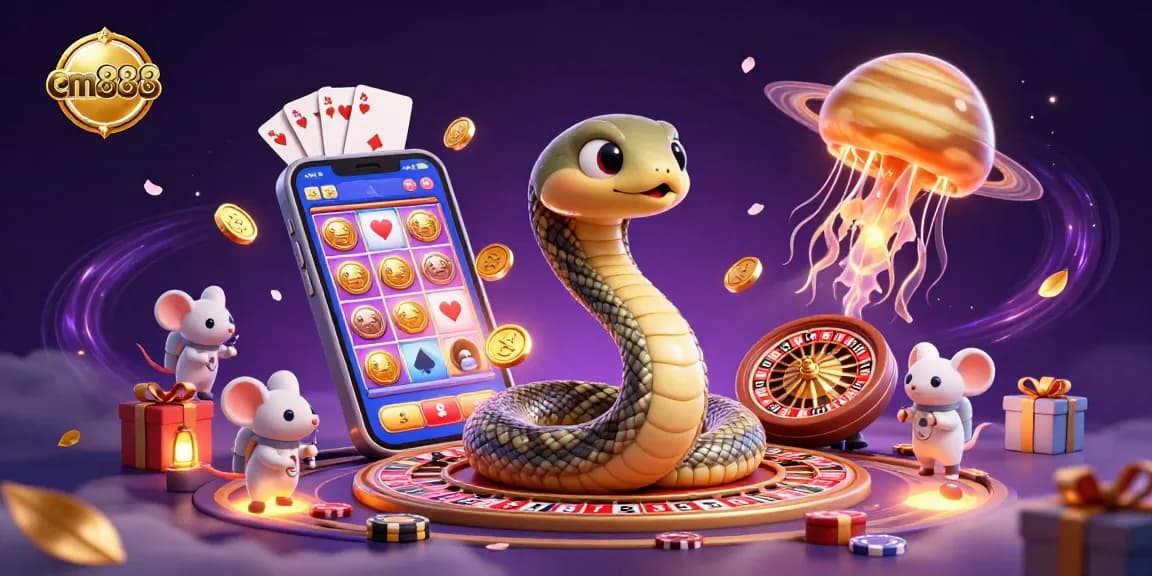 Experience thrilling gameplay with cm888 where vibrant slot games, betting astronauts, and a cosmic dealer unite.