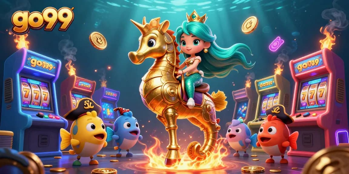 Experience exciting play at go99 with colorful arcade games and vibrant underwater scenes.