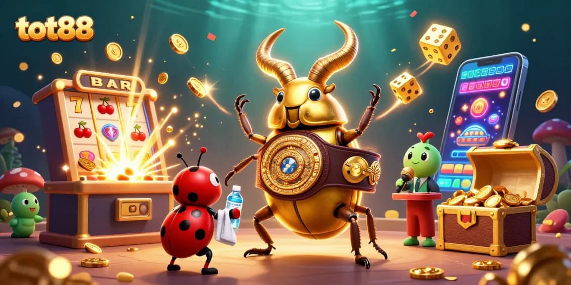 Experience thrilling casino action with tot88 in this vibrant 3D illustration featuring exciting wins.