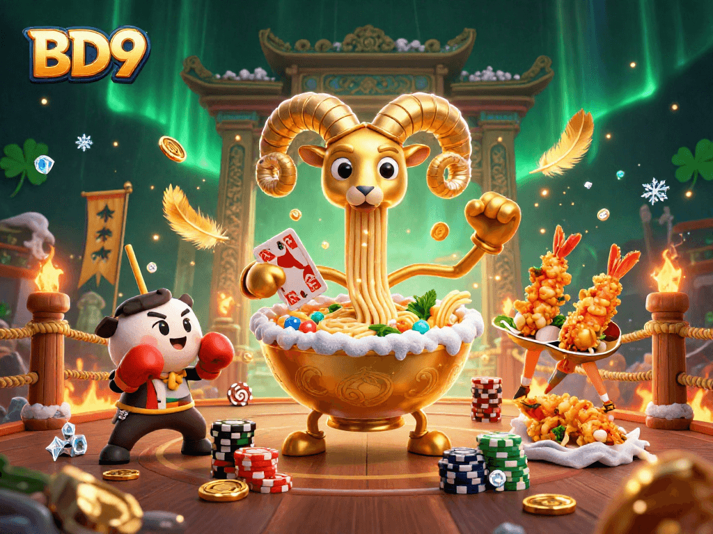Engage in thrilling gaming with BD9's lively characters and vibrant casino atmosphere.