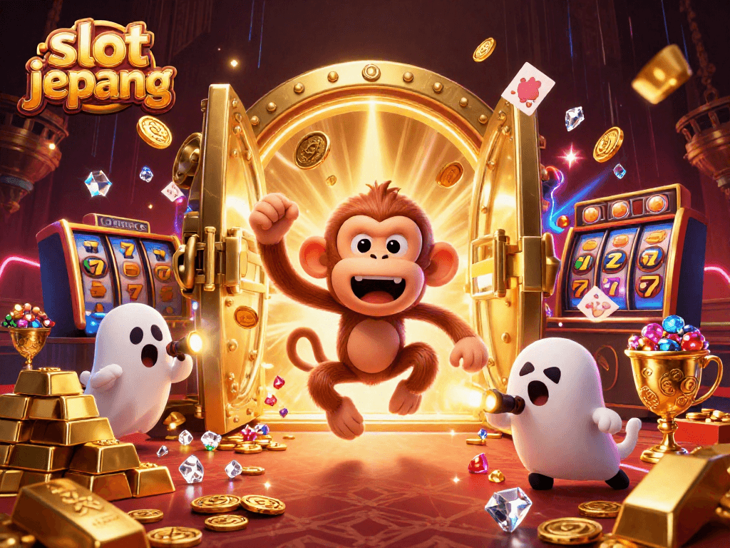 Experience thrilling gameplay with slot jepang as a mischievous monkey juggles golden treasures in a vibrant casino.