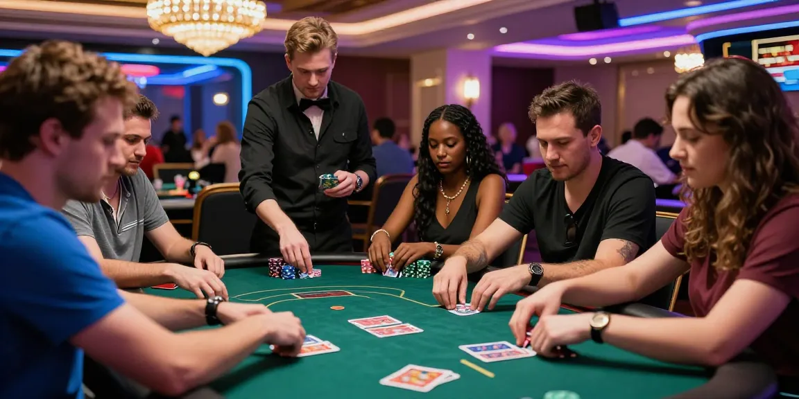 Seorang pemain poker serius dalam permainan poker88 di kasino dengan suasana ramai.