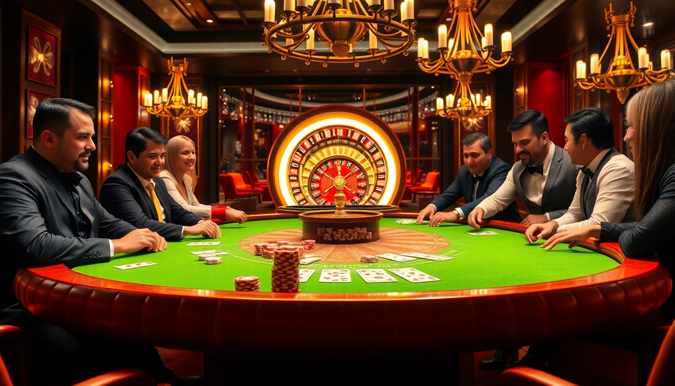 Experience high-stakes gaming at SODO casino with players at a vibrant poker table.