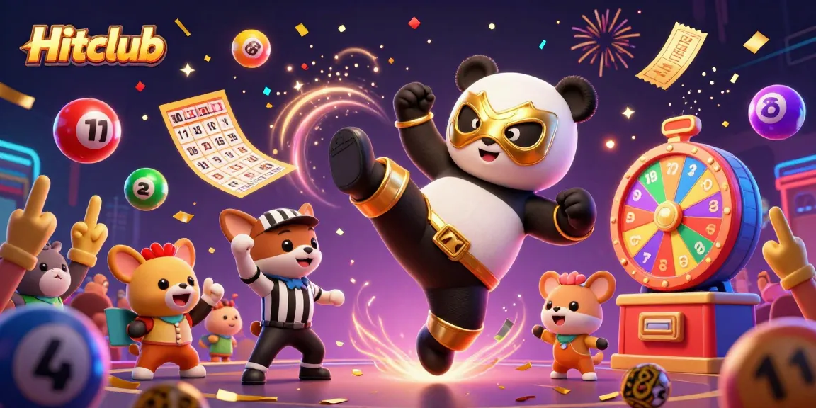 Hitclub inspires excitement with a vibrant casino scene featuring animated characters and dynamic game elements.