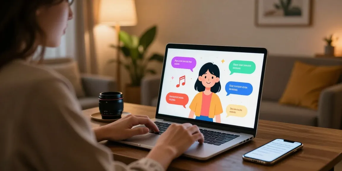 Engaging NSFW AI chat with a user interacting with an animated character in a cozy lounge atmosphere