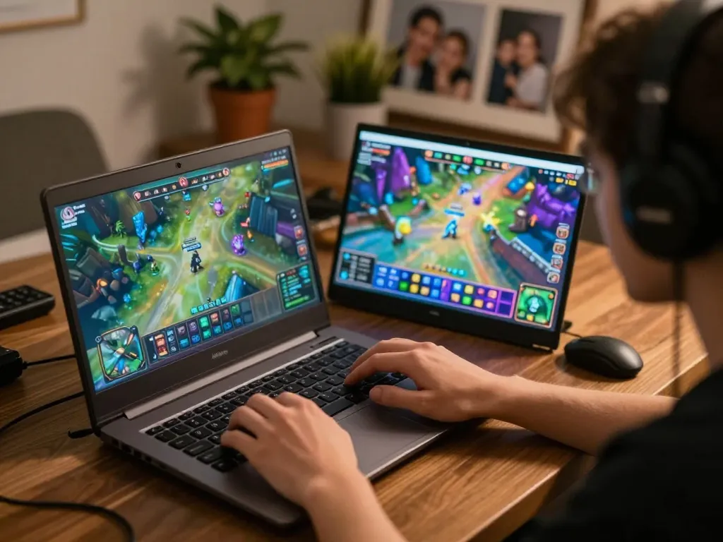 Player engaging with ligalgo's online casino interface during a cozy home gaming session