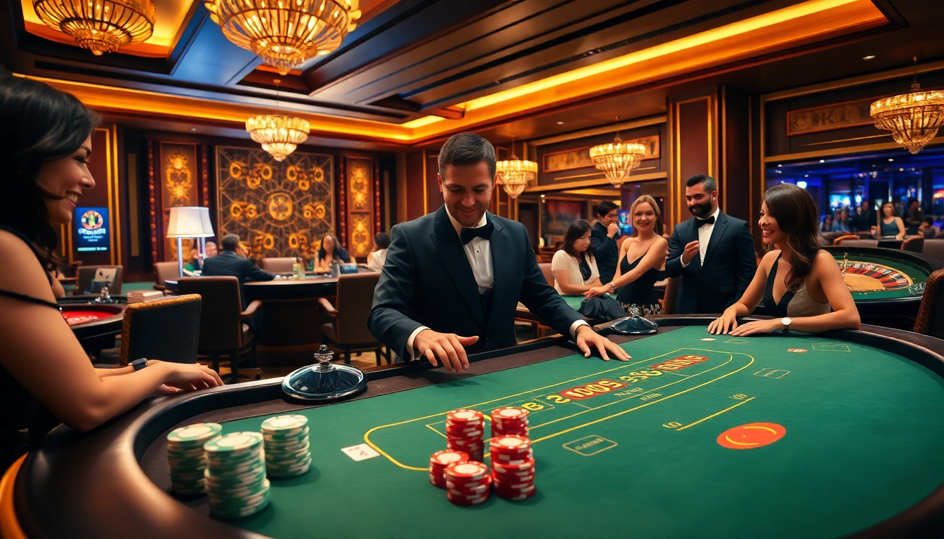 Experience the thrill of blackjack at https://rr9957.com/ amidst a luxurious casino setting.