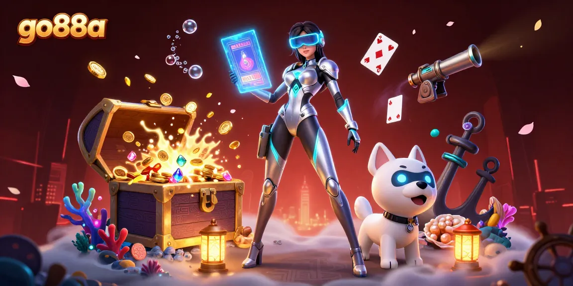 Engage with go88a in a vibrant 3D casino scene showcasing innovative gameplay and colorful elements.