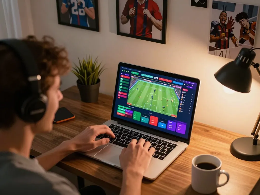 Excited player placing bets on sports events through 789WIN online platform