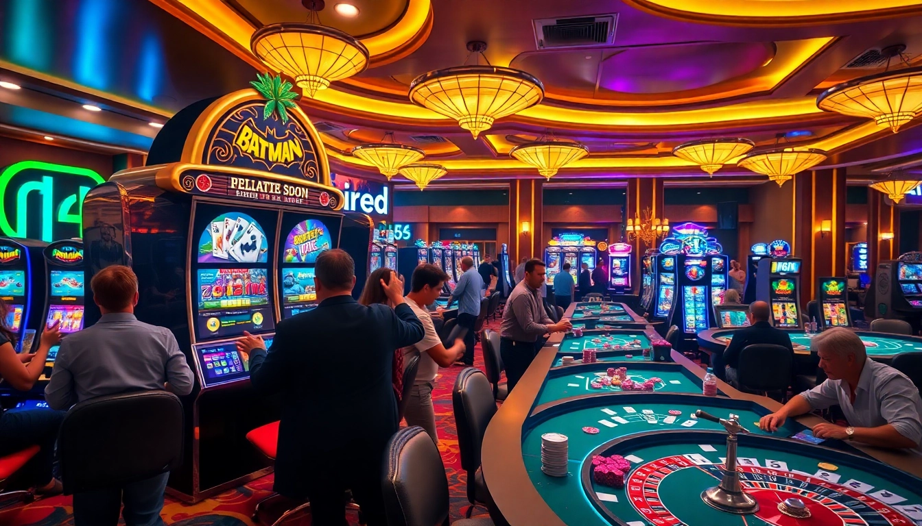 Experience excitement at Batman138's vibrant slot games with engaging players and energizing atmosphere.
