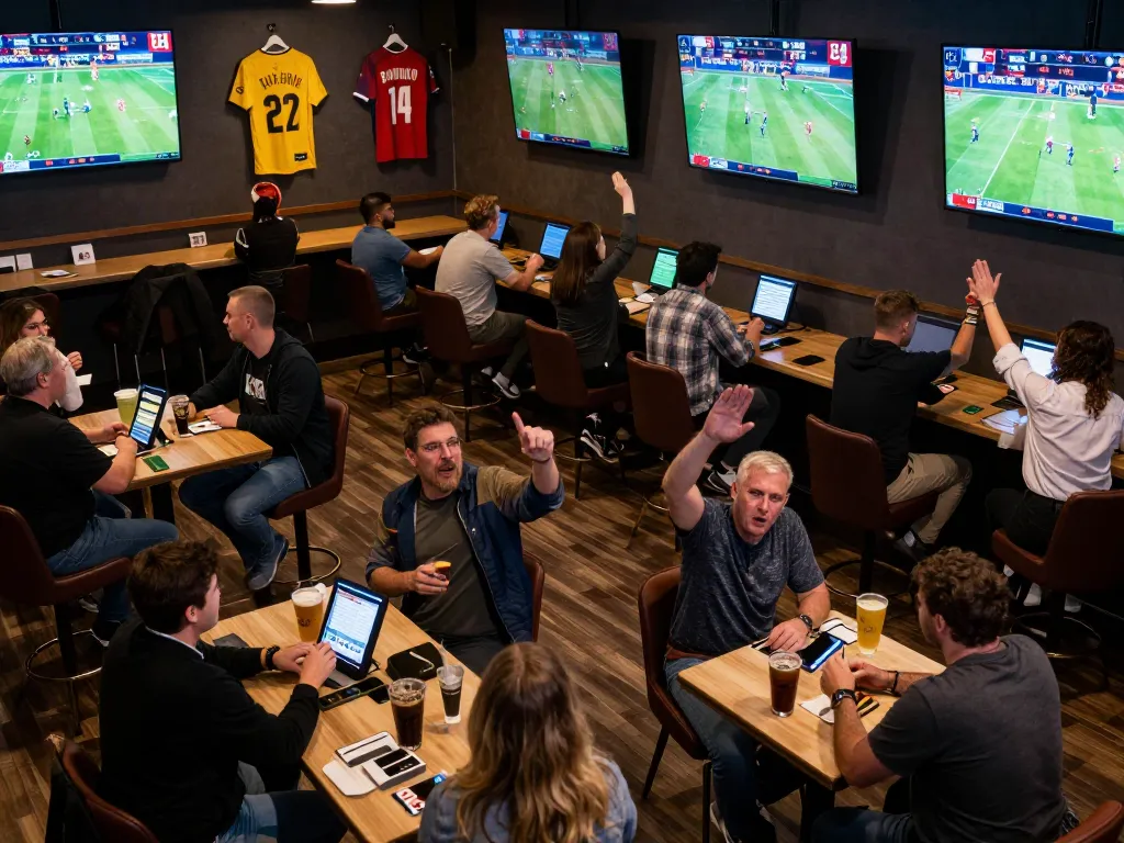 Engage with live betting excitement at LV88SEO sports lounge, where patrons celebrate wins.