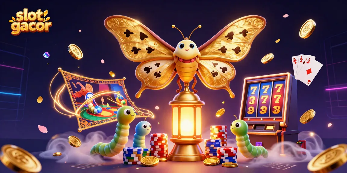 Bermain slot gacor di BMWSLOT88 dengan ilustrasi kasino yang memikat dan elemen slot menarik.
