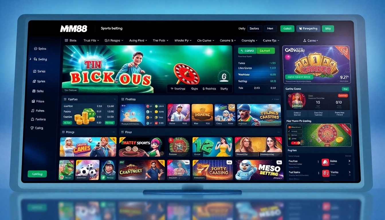 Online betting interface featuring gaming options at https://mm88.co.in/, showcasing slots, sports betting, and live casino.