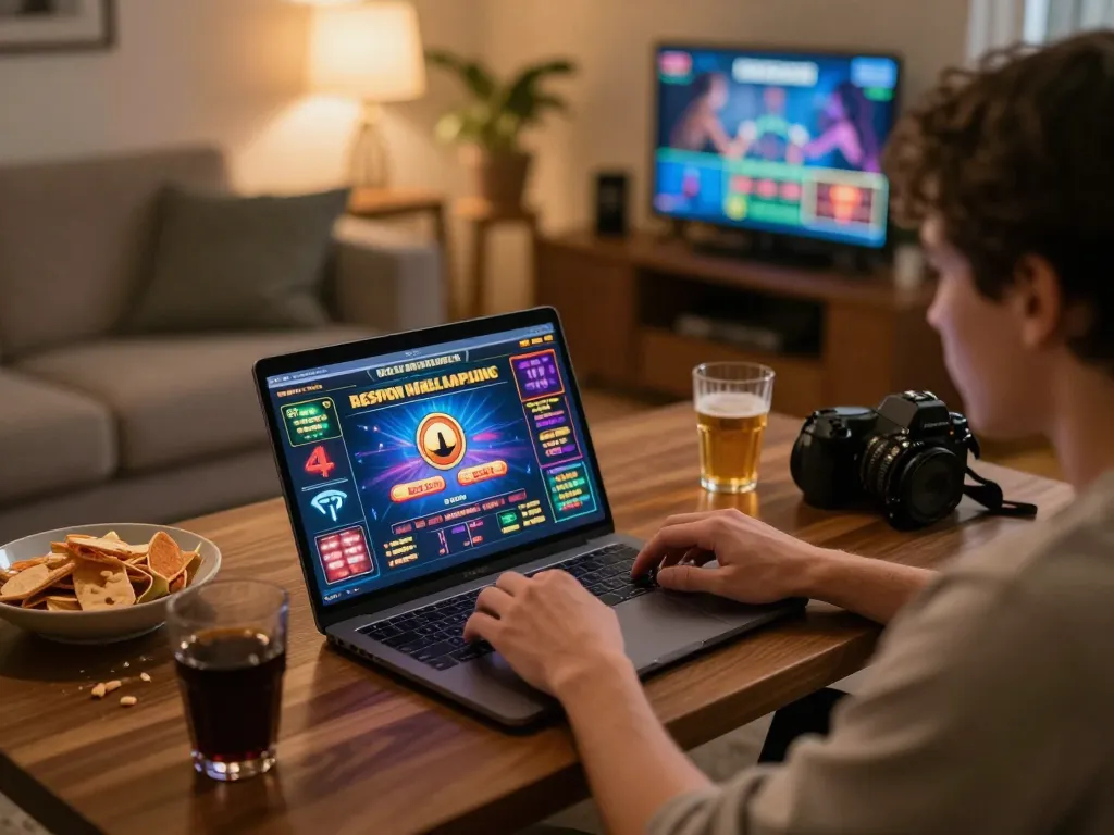Engaging online gaming view at https://mm88.today/, featuring a player immersed in a lively casino game.
