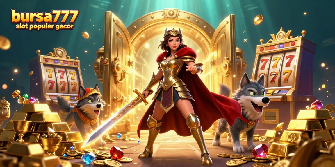 Engage with the excitement of bursa777 slot populer gacor featuring a warrior queen and treasure elements.