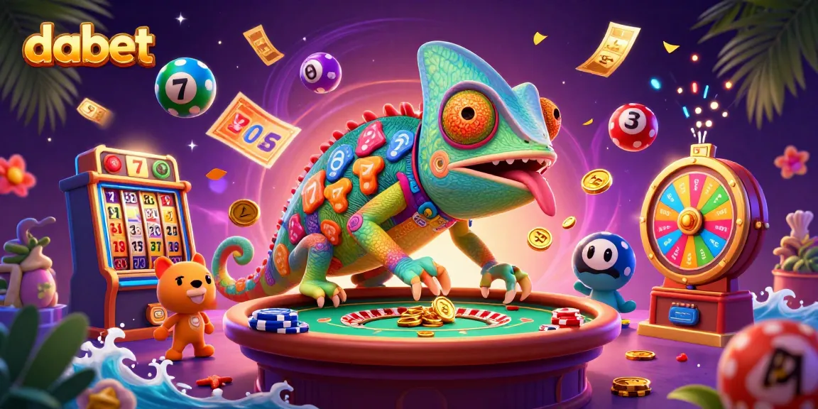 Experience dabet's vibrant casino energy with a colorful chameleon owner and dynamic gaming elements.