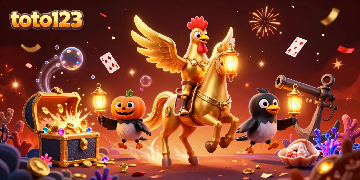 Experience thrilling gameplay with toto123 in a vibrant casino atmosphere with festive elements.