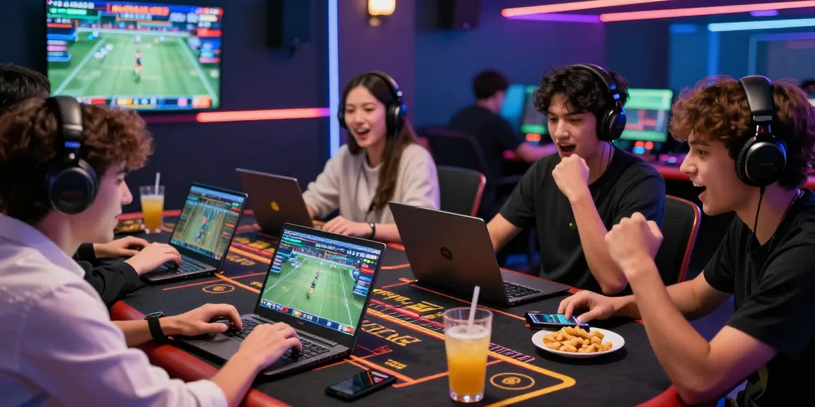 Engaged friends strategizing sports bets and casino games on Playexch247.