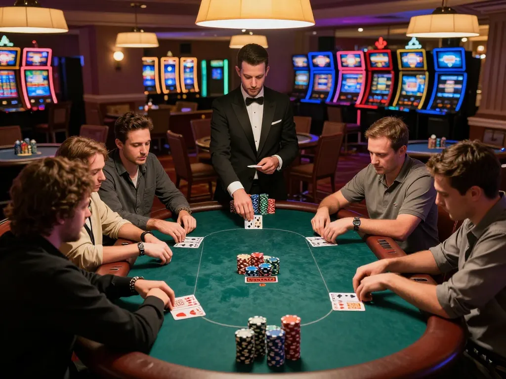 Experience thrilling poker action at LV88SEO casino with intense player focus and vibrant gameplay.