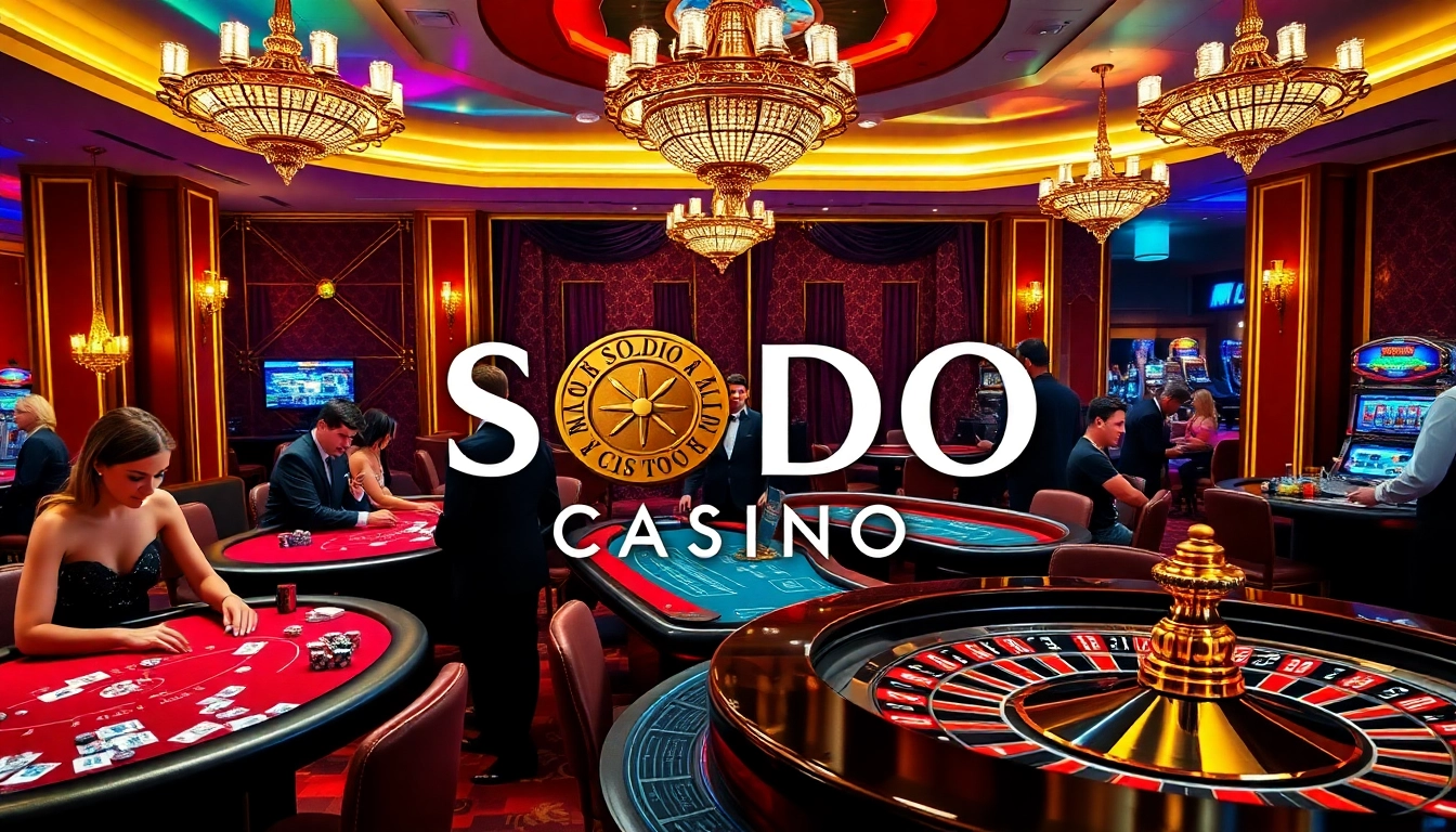 Experience the excitement of winning at SODO CASINO with vibrant gaming tables and players in action.