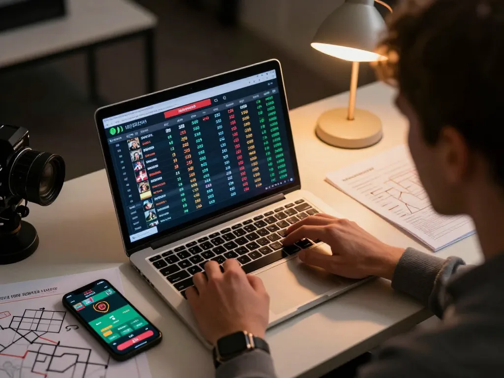 Engaging online sports betting session showcasing link alternatif strategy planning and live event analysis.