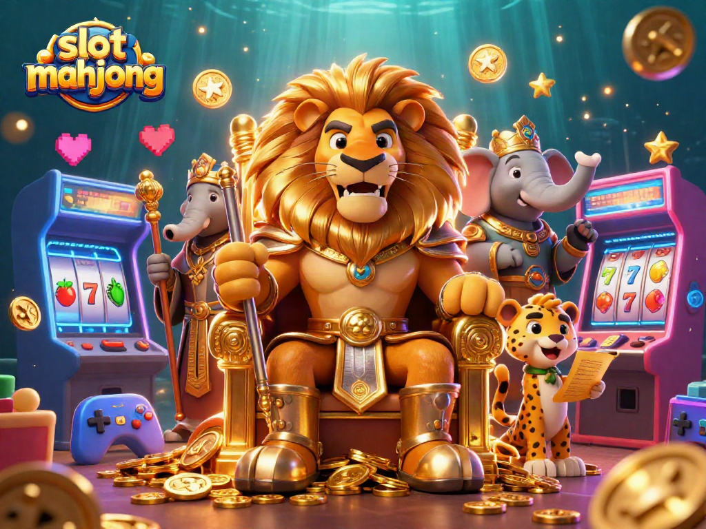 Engage with slot mahjong gameplay in a vibrant 3D casino scene full of dynamic gaming elements.