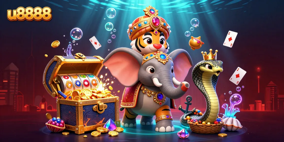 Play thrilling slots and win big with u8888 in a vibrant casino scene.