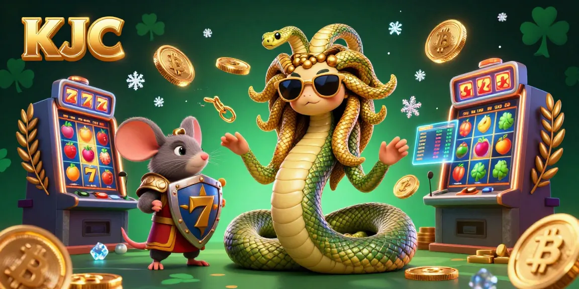 Engage with KJC's exciting casino experience featuring Medusa and vibrant gaming elements.
