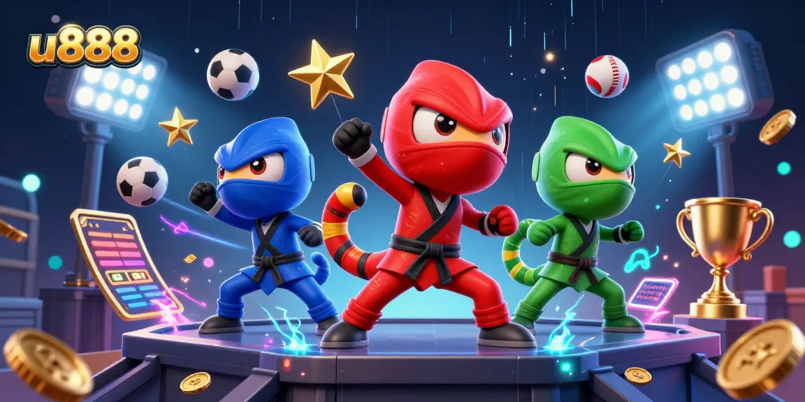 Experience thrilling gaming action with u888 as ninja chameleons showcase their martial arts skills!