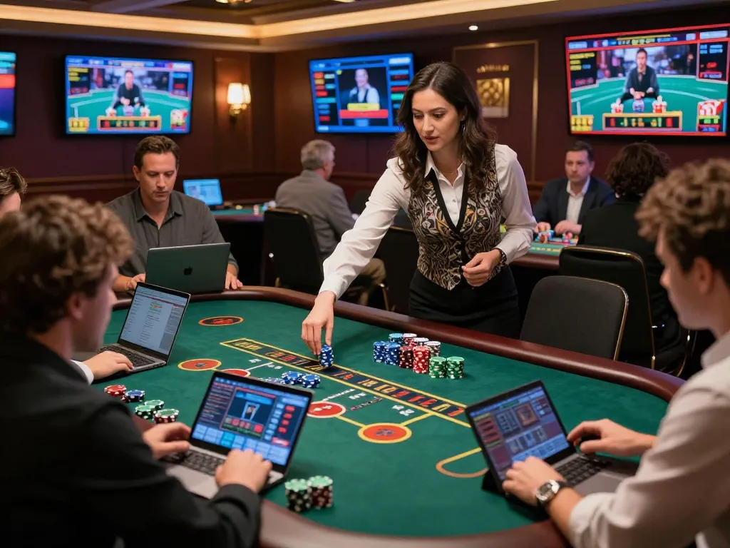 Playing blackjack at the official website with live dealer interaction and vibrant gameplay atmosphere.