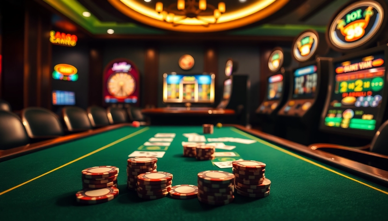BDJL players strategizing at an elegant casino table with poker chips and cards.
