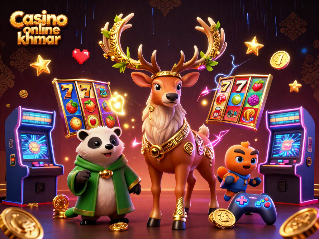 Engage with Casino online khmer in a vibrant scene featuring animated characters and gaming elements.