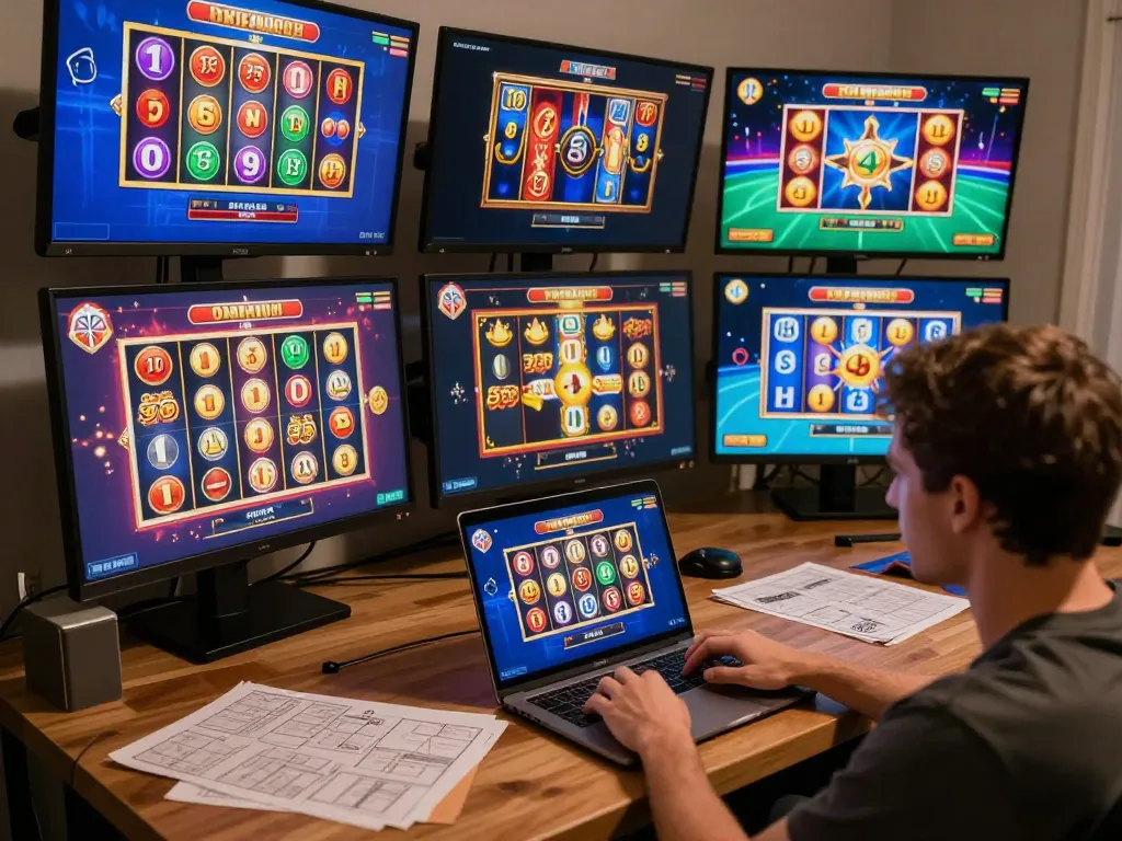 Player engaging with 32win's online casino, highlighting a vibrant gaming experience.